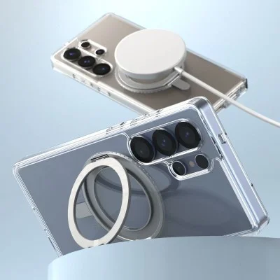 Cover Samsung S25 Ultra Duple Stand Magsafe Case Araree - Clear